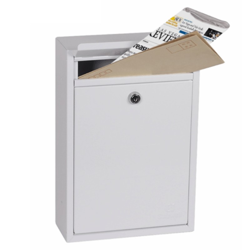 Phoenix Letra  White Front Loading Mail Box