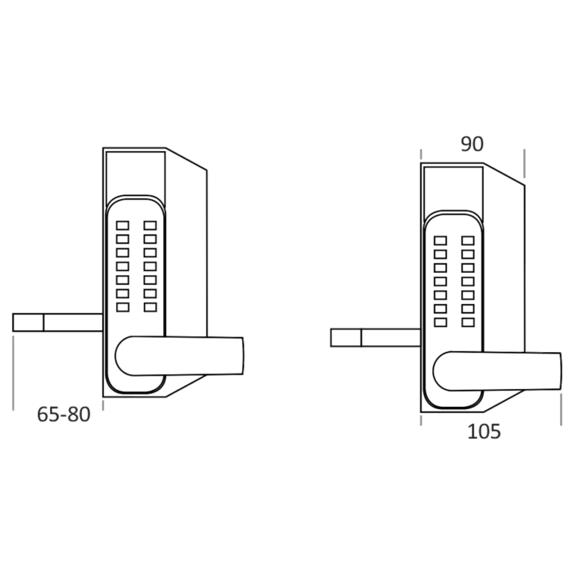 BORG BL3400 Lever Operated Marine Grade Metal Gate Single Digital Lock