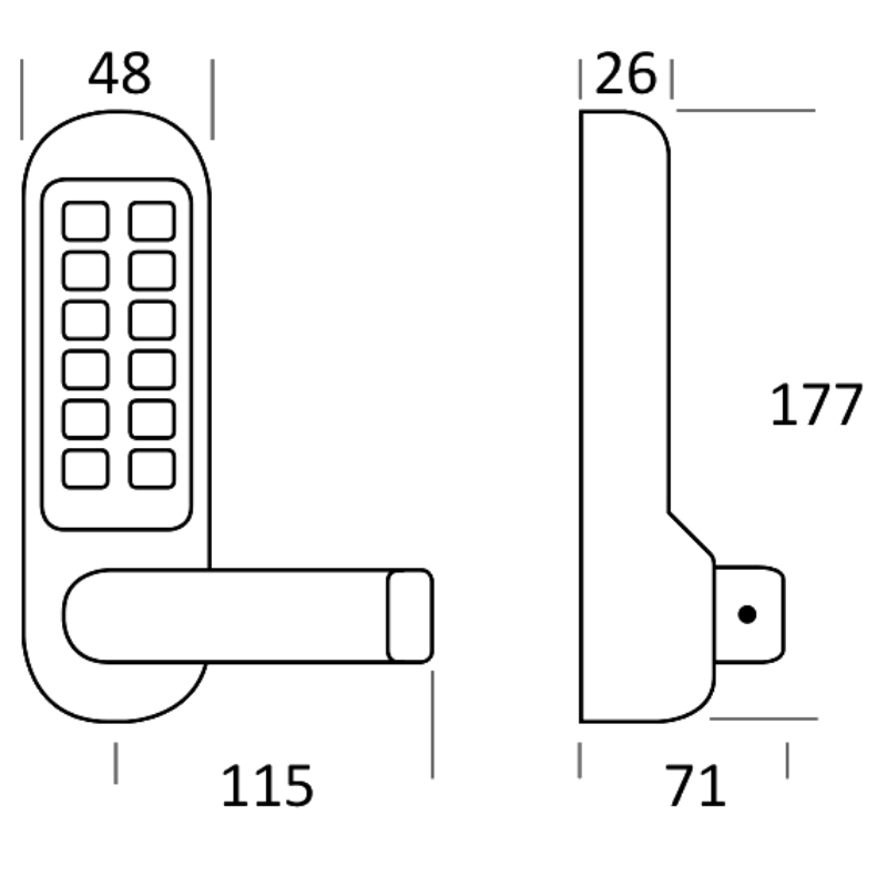  BORG LOCKS BL5401 ECP Digital Lock With Inside Handle and 60mm Latch.