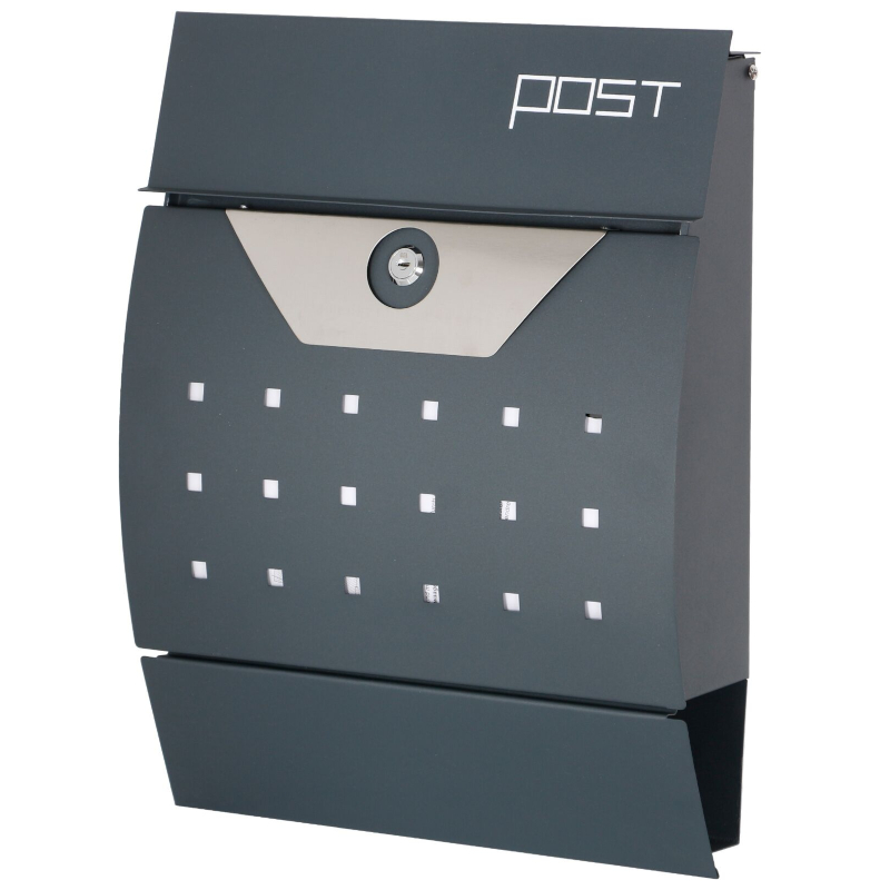 Estilo Front Loading Letter Box in Graphite Grey with Key Lock MB0122KA