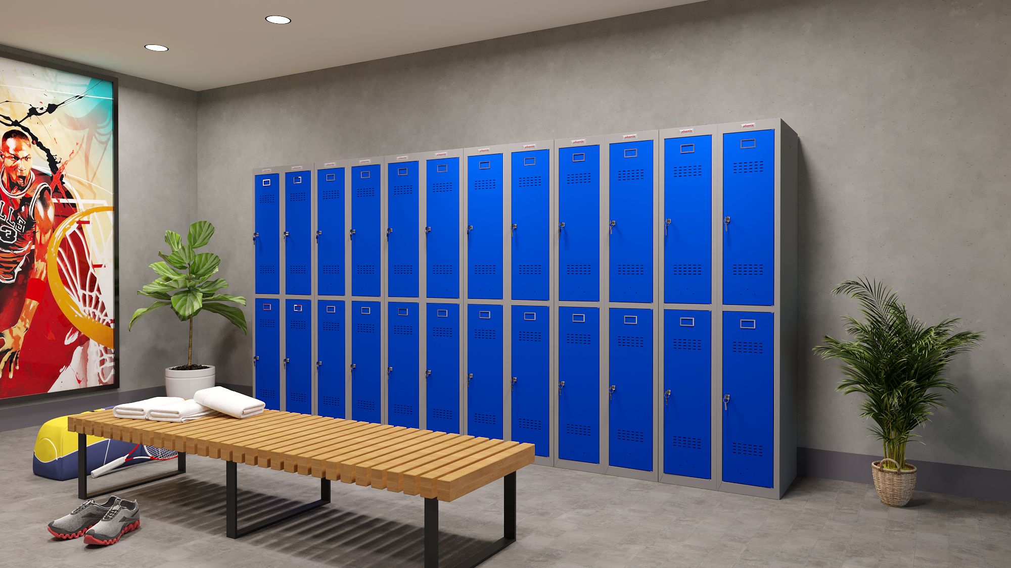 Phoenix Single Column 2 Door Personal Lockers in Changing room