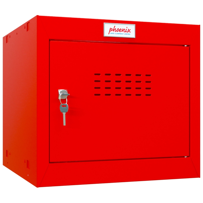 Phoenix CL0344RRK Size 1 Red Cube Locker with Key Lock