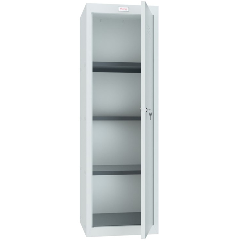 Phoenix CL1244GGK Size 4 Light Grey Cube Locker with Key Lock
