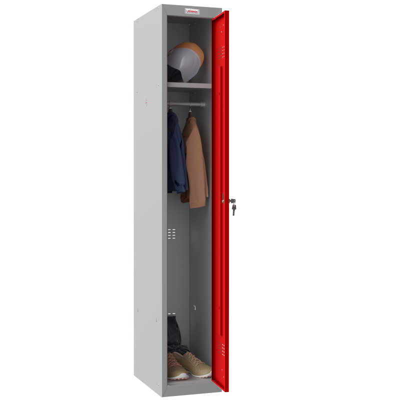 Phoenix 300D Single 1 Door Personal Locker. Red Door