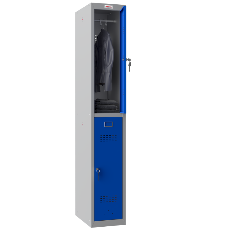 Phoenix 300D Single 2 Door Personal Locker. Blue Door