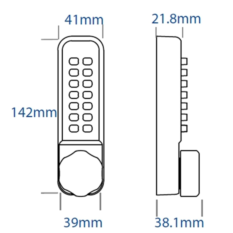 Borg BL2621-Keypad-Only-Line-drawing