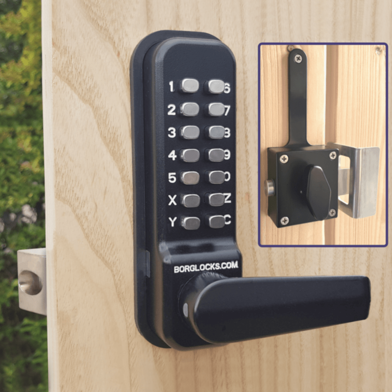 BORG LOCKS BL4409 Marine Grade Wooden Gate Digital Lock With Slam Latch
