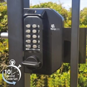  BORG LOCKS BL3080 Mini gate lock with knob keypad and inside push/pull pad 