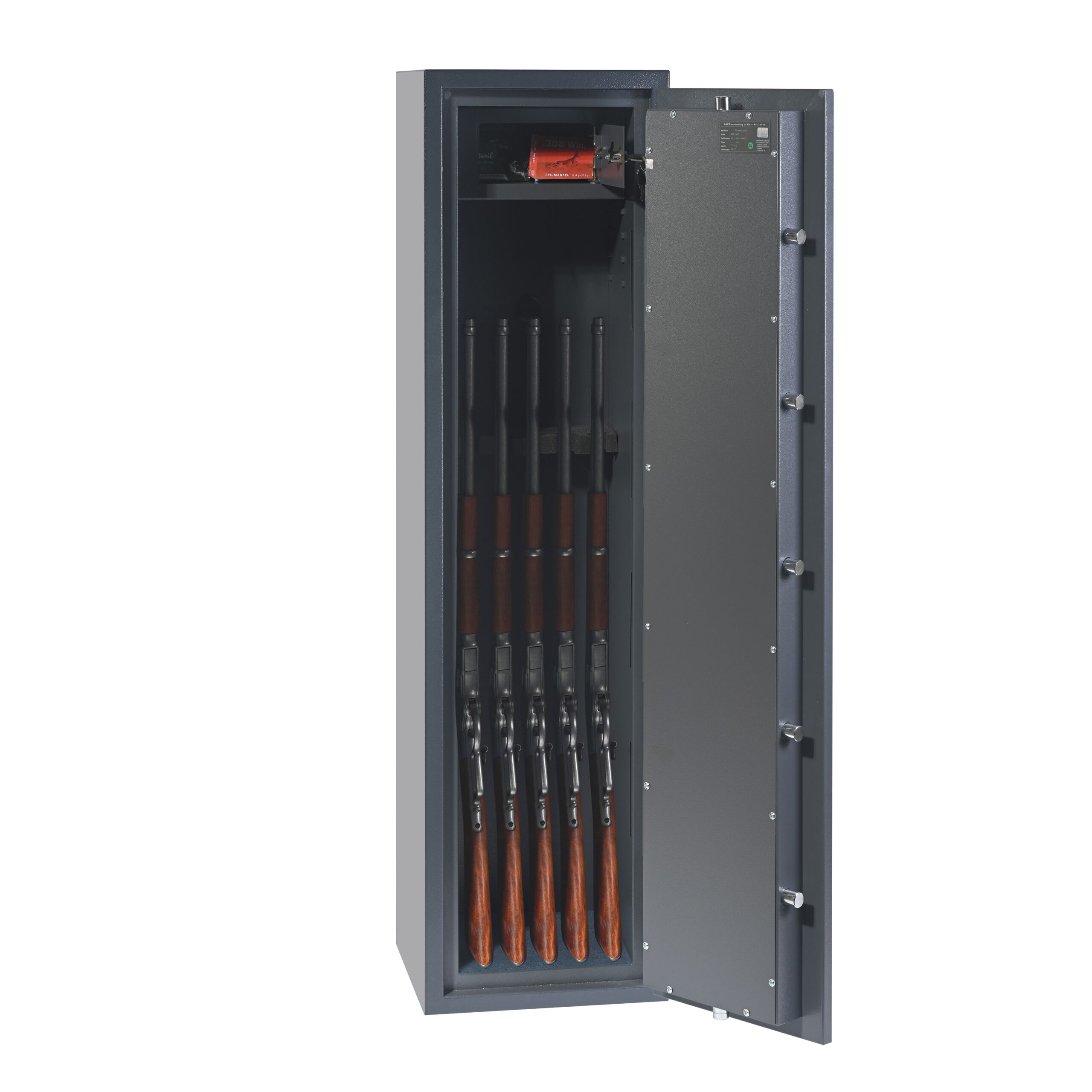 Phoenix Rigel Gun safe GS8021E open with Guns