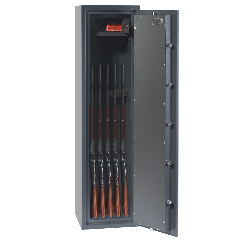 Phoenix Rigal Gun Safe GS8021E open with Guns