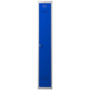 Phoenix 1 Column Grey Body Blue Door Personal Locker with Key Lock