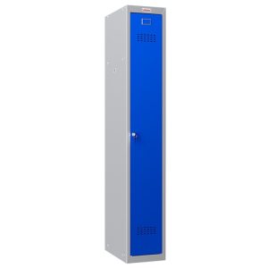 Phoenix 1 Column Grey Body Blue Door Personal Locker with Key Lock