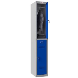 Phoenix 1 Column 2 Door Grey Body Blue Door Personal Locker